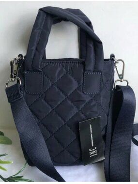 INC International Concepts Nylon Rachell Quilted Mini Crossbody, Navy, NWT